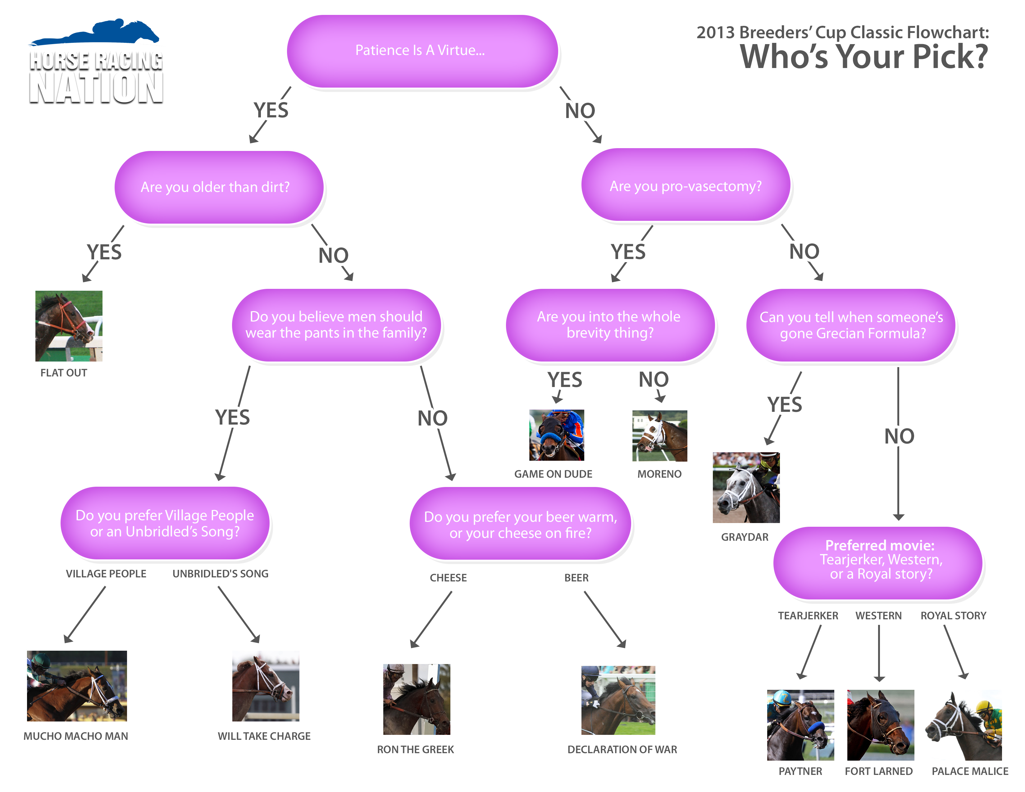 2013 Breeders’ Cup Classic Flowchart Who's Your Pick?